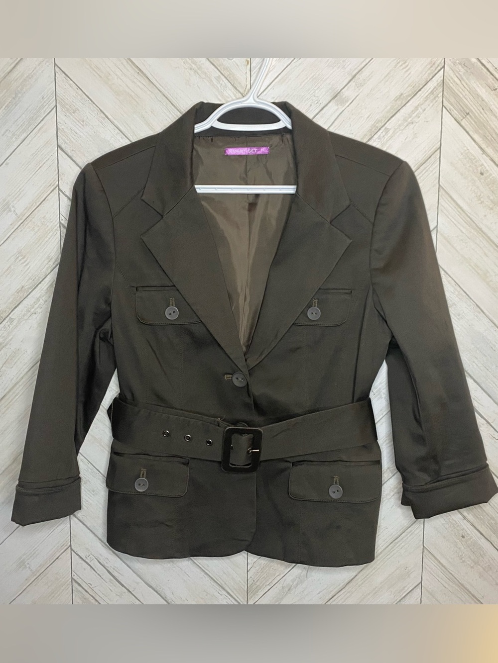 Smart Set Olive Belted Blazer Jacket